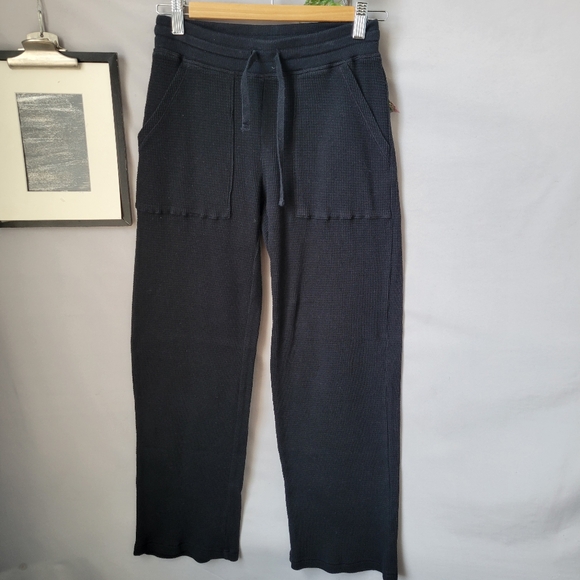 Aritzia Pants - Aritzia Tna Thermal Waffle Knit Wide Leg Pant Black XS